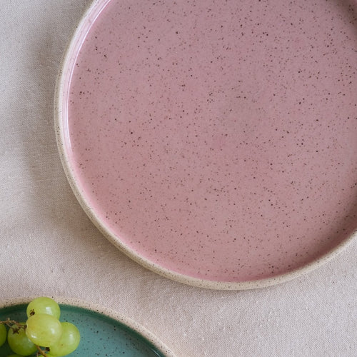 SPECKLE STONEWARE LARGE PLATE - PINK