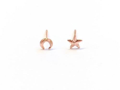 STAR + MOON EARRINGS - Silver, gold or rose gold