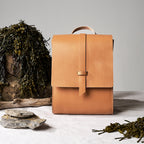 WHEAT LEATHER BACKPACK - PRISQUE