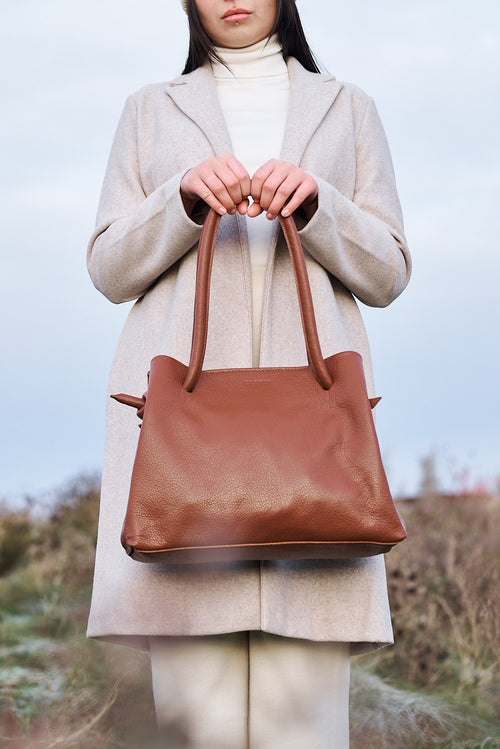 ALL-LEATHER TOTE BAG - SUMAC - CLAUDETTE