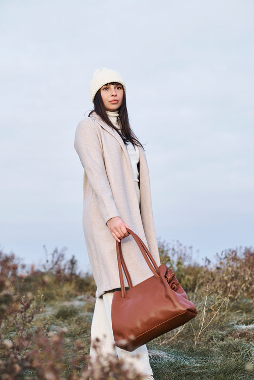 ALL-LEATHER TOTE BAG - SUMAC - CLAUDETTE