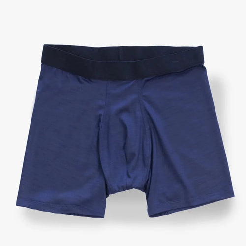 FRENCH NAVY MERINO BOXERS - BONNETIER