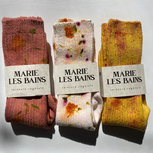 MIRABEL SOCKS WITH FLORAL PRINT - MARIE LES BAINS