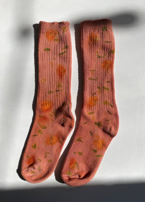 MIRABEL SOCKS WITH FLORAL PRINT - MARIE LES BAINS