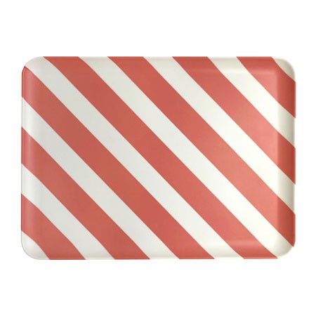 BAMBOO TRAY - RED STRIPE