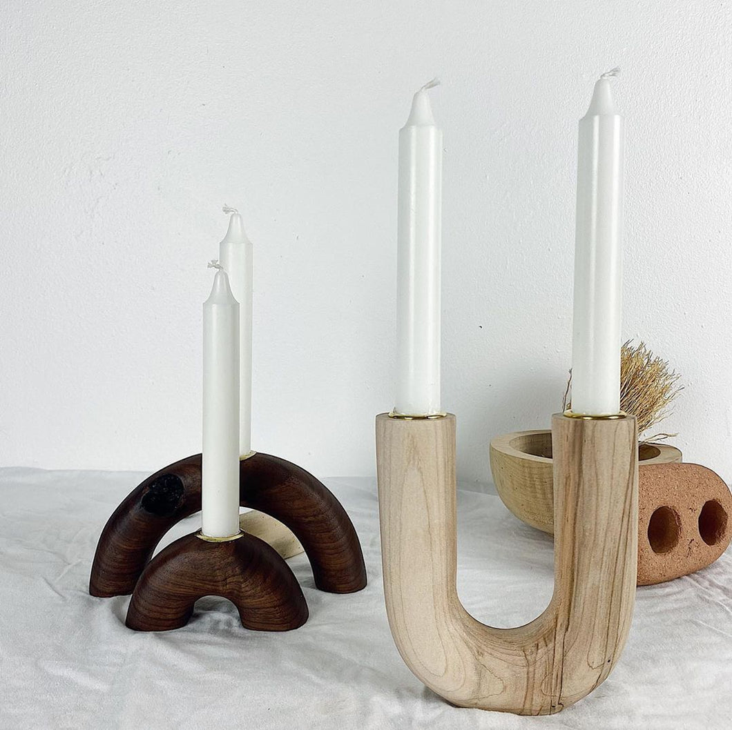U candlestick - Maple or Walnut