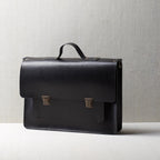 BLACK LEATHER SHOULDER BAG - REGINALD