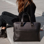 GRAND SAC EN CUIR NOIR - ELISABETH