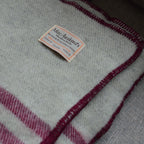 BLANKET - 100% VIRGIN WOOL TWEED PALE GRAY AND BROWN STRIPES - MACAUSLANDS