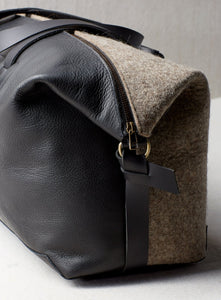 GRAND SAC EN FEUTRE ET EN CUIR NOIR OU EN CUIR NOIR - EUGÈNE