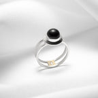 PANDIA RING - SILVER AND BLACK ONYX