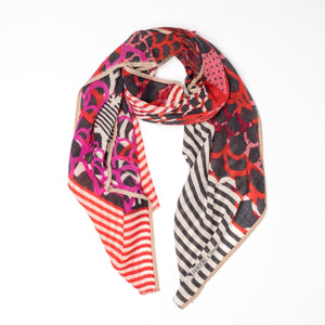 CELESTIAL SCARF - RED AND PURPLE