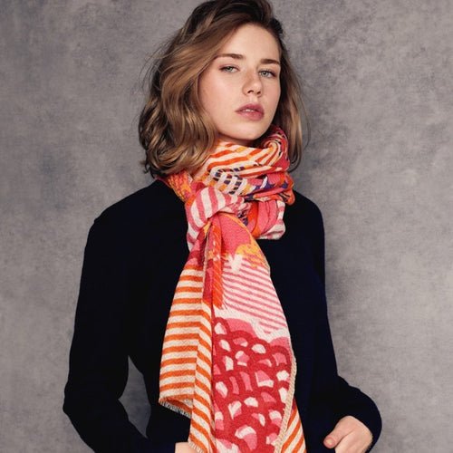 FOULARD CÉLESTE - ROSE ET ORANGE