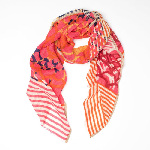 FOULARD CÉLESTE - ROSE ET ORANGE