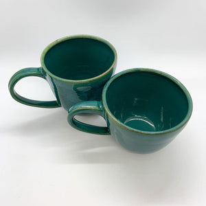 GREEN CUPS WITH HANDLE- LULOBA CERAMICS