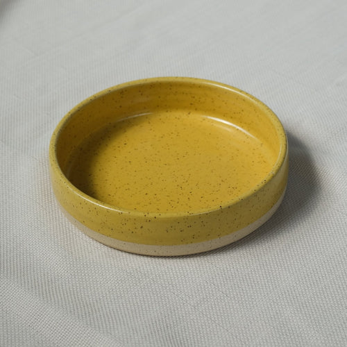 SPECKLE BOWL IN YELLOW STONEWARE - DOMPIERRE