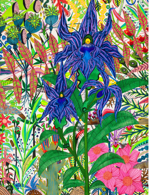 BLUE FLOWER POSTER - CATHERINE HÉLIE-HARVEY 