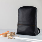 BLACK LEATHER BACKPACK - MARIUS