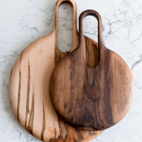 Small round serving tray - Walnut