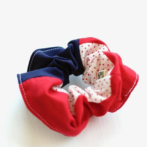 HAIR SCRUNCHIE - RED PICOTS - LE POINT VISIBLE